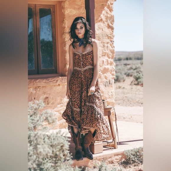 NWT Spell & the Gypsy Collective Tan Saphari Unicorn Tears Sundress - Picture 5 of 17